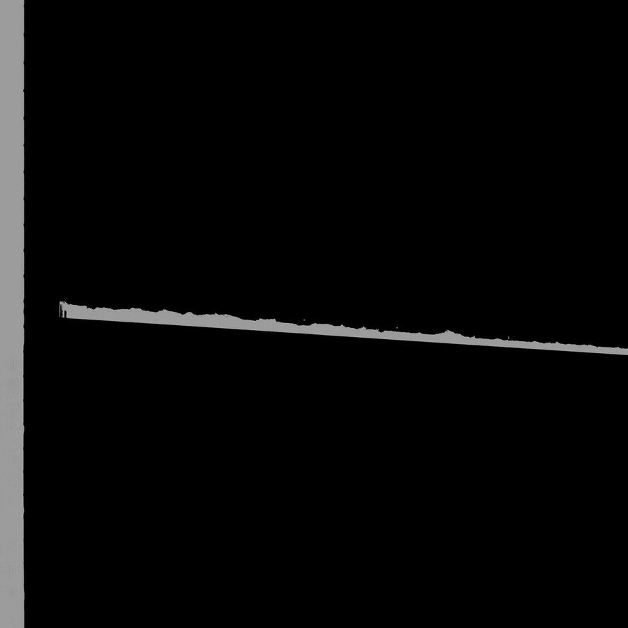 Square sticker: a black field with a thin gray band drifting across it